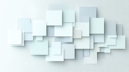 Abstract geometric pattern of layered squares in various light shades