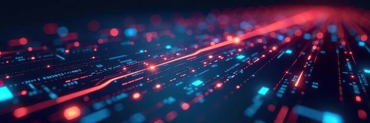 Futuristic digital technology background with glowing circuits and lines,  digital,  futuristic