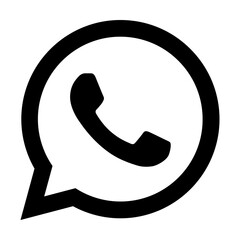 WhatsApp Black Logo Icon for Messaging