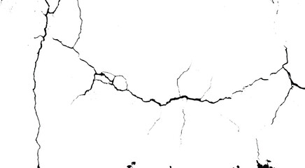Texture soil dry crack background pattern.  Isolated cleft pattern brush for grunge destruction design. 