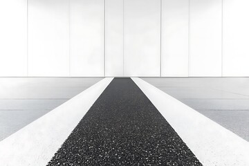 Fototapeta premium Geometric pathway leading to white panels, clean aesthetic and design