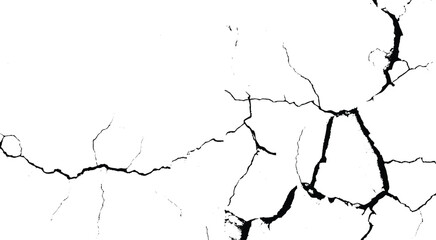 Texture soil dry crack background pattern.  Isolated cleft pattern brush for grunge destruction design. 