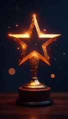 Glowing success star award background with elegant design elements,  background,  fame