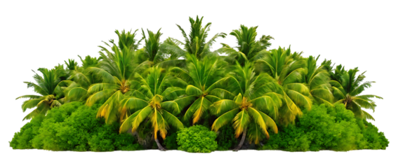 Lush tropical palm trees on a sunny day