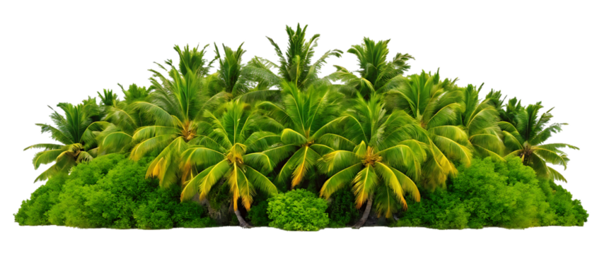 Lush tropical palm trees on a sunny day