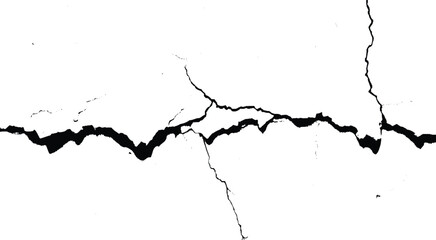 old wall background crack vector, grunge texture. crack on the wall with broken pieces. 