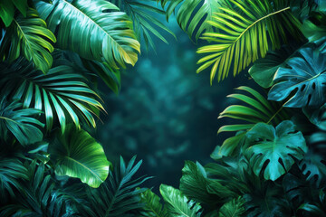 Palm tree with leaves and branches in the sun surrounded by tropical nature