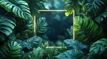 Fototapeta premium Tropical fish swimming in an aquarium with Christmas tree decorations and evergreen branches