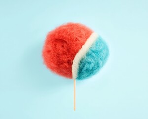 Fluffy Candy on Pastel Background