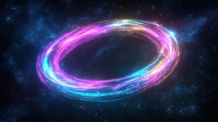 Obraz premium Cosmic Ring: A Vibrant Nebula's Glowing Aura