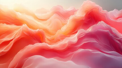 Dreamy chiffon waves in vibrant coral hues evoke warmth and elegance