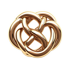 Gold Celtic Knot Isolated on Transparent Background