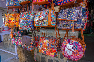 Indians Traditional Ikat pattern Embroidered handmade bags & Jodhpuri bags with aesthetic designs,...