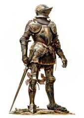 Medieval knight armor illustration