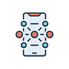 Color illustration icon for connect with someone