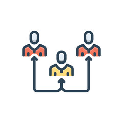 Color illustration icon for interaction