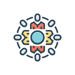 Color illustration icon for collaborate