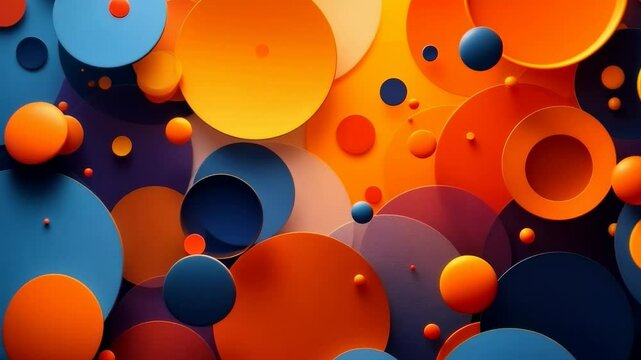 Vibrant abstract animation of colorful overlapping circles in dynamic motion