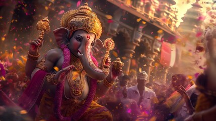 Ganesh Puja Festival Celebration