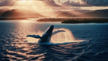 Fototapeta premium Humpback Whale Watching Tonga