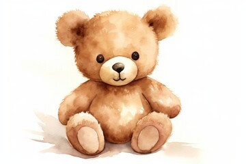 Obraz premium Adorable watercolor teddy bear illustration