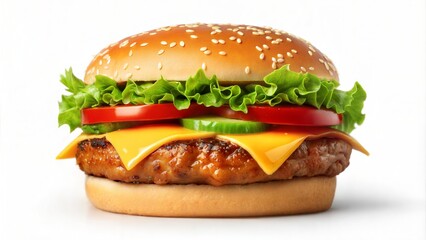 hamburger on white background