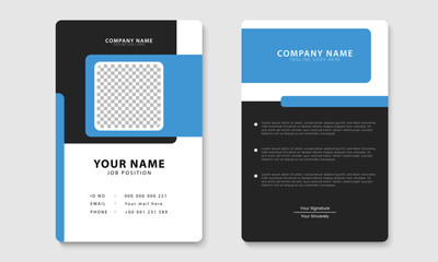 Modern corporate id card design template. Company employee identity card design. Vector