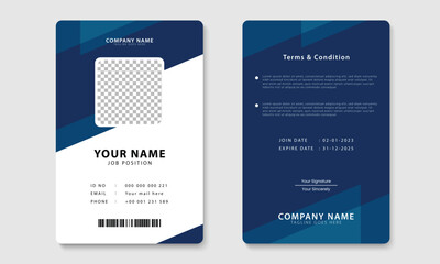 Modern corporate id card design template. Company employee identity card design. Vector