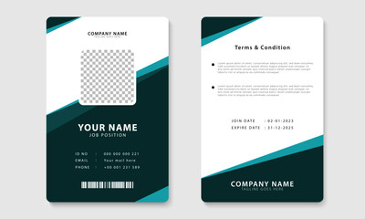 Modern corporate id card design template. Company employee identity card design. Vector