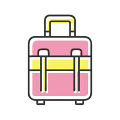Fototapeta premium Icon of colorful suitcase illustration in a playful design 