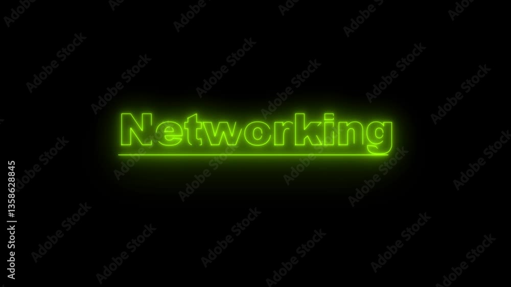 Poster green neon glowing 