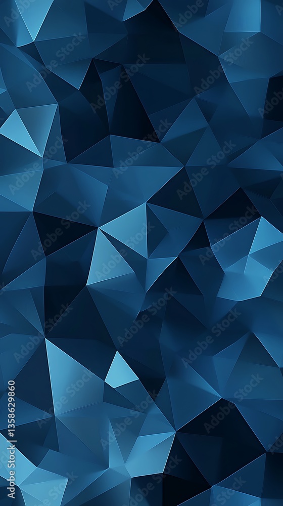Aufkleber abstract blue low poly background with geometric triangles and shapes