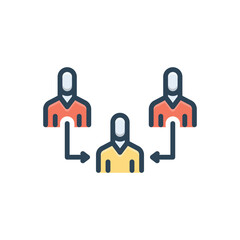 Color illustration icon for referral