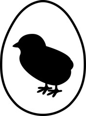 Chick in egg icon isolated on transparent background
