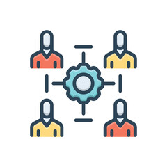 Color illustration icon for collaboration
