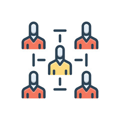 Color illustration icon for connect people