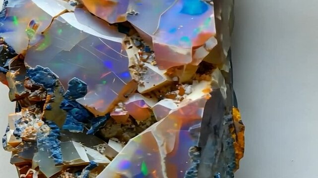 Vibrant Rainbow Opal Cluster: A Gemstone Marvel