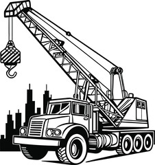 Heavy construction equipment mobile crane truck,construction, equipment, crane, heavy, truck, machinery, industry, building, mobile, industrial, vehicle, machine, transportation, transport, engineerin