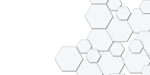 Abstract technology white geometric hexagon on transparent concept design honeycomb shape vector. 