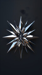 Symmetrical X-Pointed Star Radiating Precision and Balance Against Solid Background