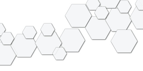 Abstract technology white geometric hexagon on transparent concept design honeycomb shape vector. 
