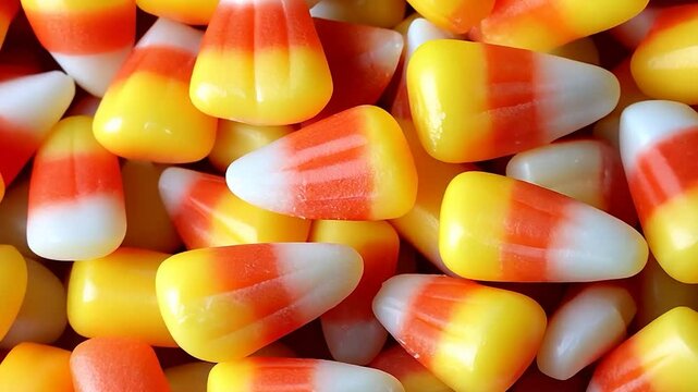 A Close-Up View of Delicious Candy Corn Candies