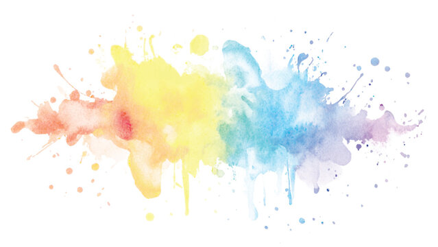 watercolor texture isolated on white background. Hand-painted watercolor splatter stains artistic vector used as an element in the decorative design.