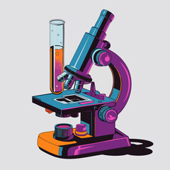 microscope on white background
