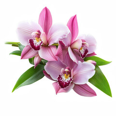 A cluster of elegant pink orchids with delicate petals and vibrant details, showcasing their natural beauty and intricate patterns. © watcharee