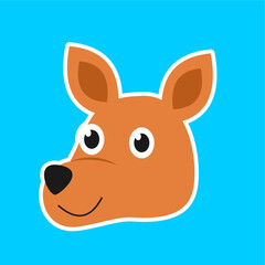 Obraz premium Cute baby kangaroo animal face vector illustration, cartoon animal design