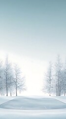Obraz premium Frozen Road for Winter Landscape, Serenity.