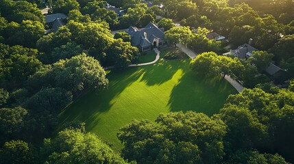 A premium three-story house in the heart of Dallas, Texas, with a spacious green yard and large trees, nestled among other upscale properties on a sought-after street 