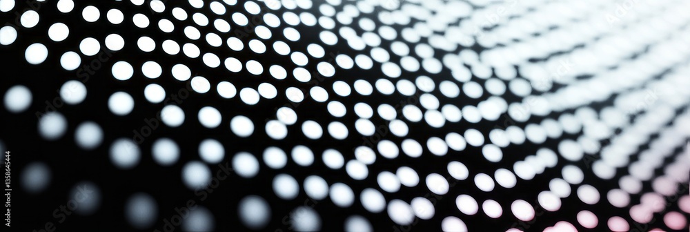 Poster dynamic pattern of white dots on a black background creating an abstract visual effect during nightt
