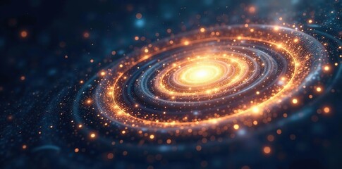 Mystical background featuring a swirling whirl of gold light and enchanting magic stars,  glowing,  otherworldly